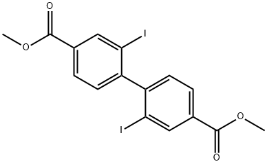 [1,1'-Biphenyl]-4,4'-dicarboxylic acid, 2,2'-diiodo-, 4,4'-dimethyl ester Structure