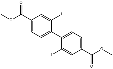 [1,1'-Biphenyl]-4,4'-dicarboxylic acid, 2,2'-diiodo-, 4,4'-dimethyl ester 구조식 이미지