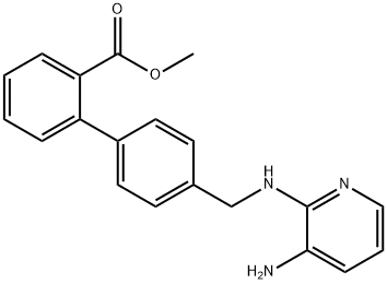 [1,1'-Biphenyl]-2-carboxylic acid, 4'-[[(3-amino-2-pyridinyl)amino]methyl]-, methyl ester 구조식 이미지