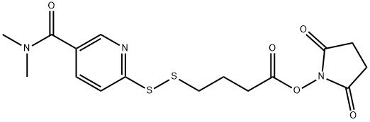 Butanoic acid, 4-[[5-[(dimethylamino)carbonyl]-2-pyridinyl]dithio]-, 2,5-dioxo-1-pyrrolidinyl ester 구조식 이미지