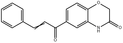 6-(3-phenylprop-2-enoyl)-3,4-dihydro-2H-1,4-benzoxazin-3-one 구조식 이미지