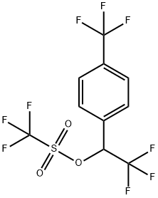 Methanesulfonic acid, 1,1,1-trifluoro-, 2,2,2-trifluoro-1-[4-(trifluoromethyl)phenyl]ethyl ester Structure