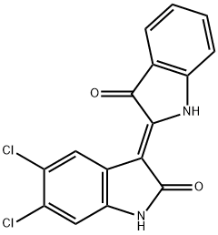 2H-Indol-2-one, 5,6-dichloro-3-(1,3-dihydro-3-oxo-2H-indol-2-ylidene)-1,3-dihydro-, (3Z)- Structure