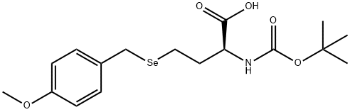 Butanoic acid, 2-[[(1,1-dimethylethoxy)carbonyl]amino]-4-[[(4-methoxyphenyl)methyl]seleno]-, (2S)- Structure