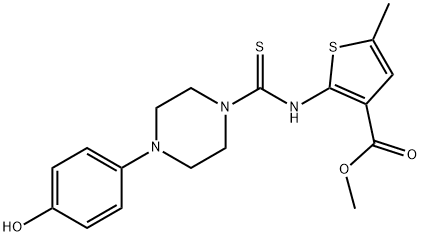 methyl 2-(4-(4-hydroxyphenyl)piperazine-1-carbothioamido)-5-methylthiophene-3-carboxylate 구조식 이미지