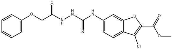 methyl 3-chloro-6-(2-(2-phenoxyacetyl)hydrazinecarbothioamido)benzo[b]thiophene-2-carboxylate Structure