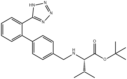 L-Valine, N-[[2'-(1H-tetrazol-5-yl)[1,1'-biphenyl]-4-yl]methyl]-, 1,1-dimethylethyl ester (9CI) Structure