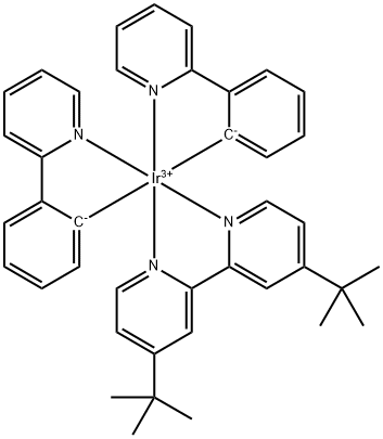 Iridium(1+), [4,4'-bis(1,1-dimethylethyl)-2,2'-bipyridine-κN1,κN1']bis[2-(2-pyridinyl-κN)phenyl-κC]-, (OC-6-33)- Structure