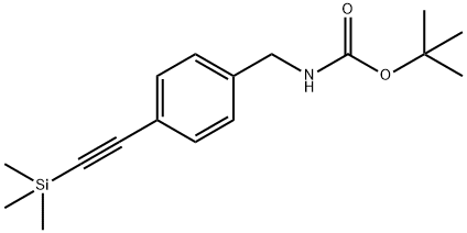 Carbamic acid, N-[[4-[2-(trimethylsilyl)ethynyl]phenyl]methyl]-, 1,1-dimethylethyl ester Structure