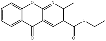 5H-[1]Benzopyrano[2,3-b]pyridine-3-carboxylic acid, 2-methyl-5-oxo-, ethyl ester 구조식 이미지
