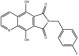 7-(4-Fluoro-benzyl)-5,9-dihydroxy-pyrrolo[3,4-g]quinoline-6,8-dione 구조식 이미지