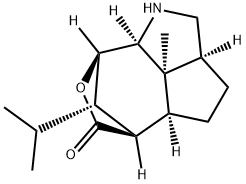 7,5-(Epoxymethano)-1H-cyclopent[cd]indol-9-one, decahydro-7b-methyl-6-(1-methylethyl)-, (2aS,4aS,5R,6S,7R,7aS,7bR)- Structure