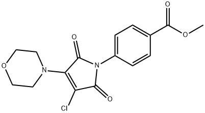 Benzoic acid, 4-[3-chloro-2,5-dihydro-4-(4-morpholinyl)-2,5-dioxo-1H-pyrrol-1-yl]-, methyl ester 구조식 이미지