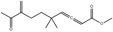 2,3-Decadienoic acid, 5,5-dimethyl-8-methylene-9-oxo-, methyl ester 구조식 이미지