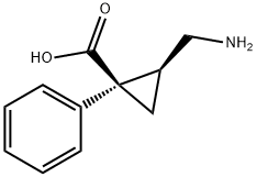 Cyclopropanecarboxylic acid, 2-(aminomethyl)-1-phenyl-, cis- (9CI) 구조식 이미지