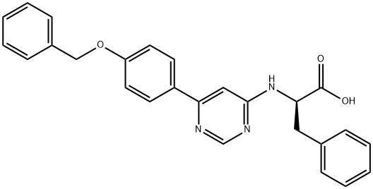 D-Phenylalanine, N-[6-[4-(phenylmethoxy)phenyl]-4-pyrimidinyl]- Structure