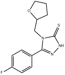 3H-1,2,4-Triazole-3-thione, 5-(4-fluorophenyl)-2,4-dihydro-4-[(tetrahydro-2-furanyl)methyl]- Structure