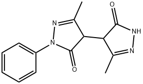 [4,4'-Bi-3H-pyrazole]-3,3'-dione, 2,2',4,4'-tetrahydro-5,5'-dimethyl-2-phenyl- Structure