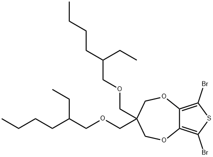 6,8-dibromo-3,3-bis(2-ethylhexyloxymethyl)-3,4-dihydro-2H-thieno[3,4-b][1,4]dioxepine 구조식 이미지