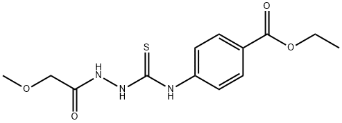 ethyl 4-(2-(2-methoxyacetyl)hydrazinecarbothioamido)benzoate 구조식 이미지