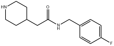 4-Piperidineacetamide, N-[(4-fluorophenyl)methyl]- Structure