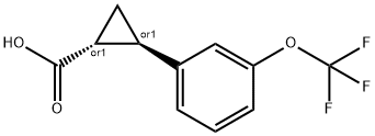 trans-2-(3-(trifluoromethoxy)phenyl)cyclopropane-1-carboxylic acid Structure