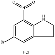 1H-Indole, 5-bromo-2,3-dihydro-7-nitro-, hydrochloride (1:1) 구조식 이미지