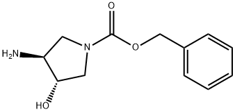 1-Pyrrolidinecarboxylic acid, 3-amino-4-hydroxy-, phenylmethyl ester, (3S,4S)- Structure