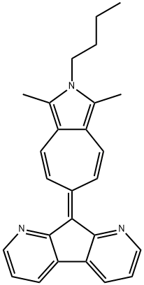 9H-Cyclopenta[1,2-b:4,3-b']dipyridine, 9-(2-butyl-1,3-dimethylcyclohepta[c]pyrrol-6(2H)-ylidene)- (9CI) Structure