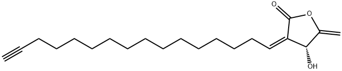 2(3H)-Furanone, 3-(15-hexadecyn-1-ylidene)dihydro-4-hydroxy-5-methylene-, (3Z,4R)- Structure