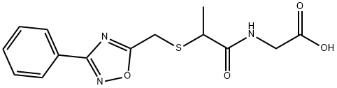 Glycine, N-[1-oxo-2-[[(3-phenyl-1,2,4-oxadiazol-5-yl)methyl]thio]propyl]- Structure