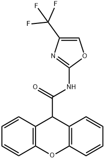 9H-Xanthene-9-carboxamide, N-[4-(trifluoromethyl)-2-oxazolyl]- Structure