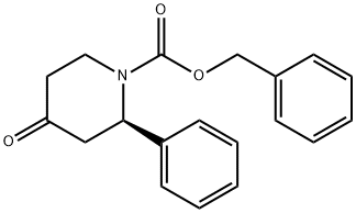 1-Piperidinecarboxylic acid, 4-oxo-2-phenyl-, phenylmethyl ester, (2R)- 구조식 이미지