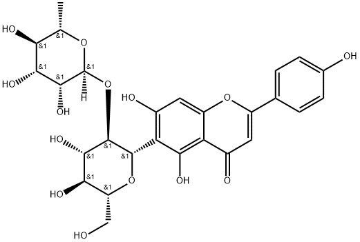 2″-O-α-L-Rhamnopyranosyl-isovitexin 구조식 이미지