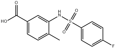 Benzoic acid, 3-[[(4-fluorophenyl)sulfonyl]amino]-4-methyl- Structure