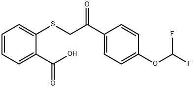 Benzoic acid, 2-[[2-[4-(difluoromethoxy)phenyl]-2-oxoethyl]thio]- Structure