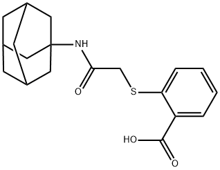 Benzoic acid, 2-[[2-oxo-2-(tricyclo[3.3.1.13,7]dec-1-ylamino)ethyl]thio]- Structure