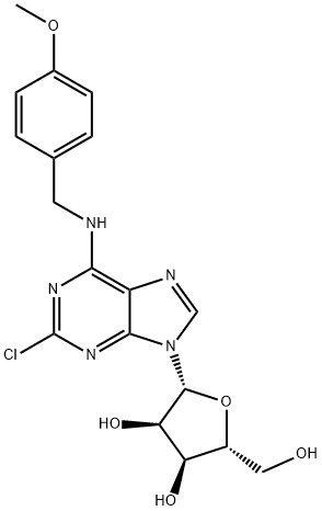 2’-Chloro-N6-(4-methoxy)benzyl adenosine 구조식 이미지