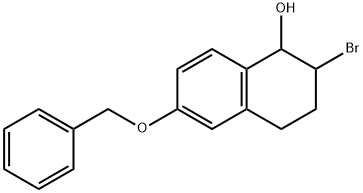 1-Naphthalenol, 2-bromo-1,2,3,4-tetrahydro-6-(phenylmethoxy)- Structure