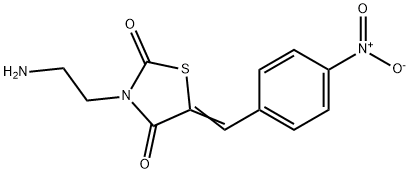 2,4-Thiazolidinedione, 3-(2-aminoethyl)-5-[(4-nitrophenyl)methylene]- Structure