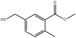 Benzoic acid, 5-(hydroxymethyl)-2-methyl-, methyl ester 구조식 이미지