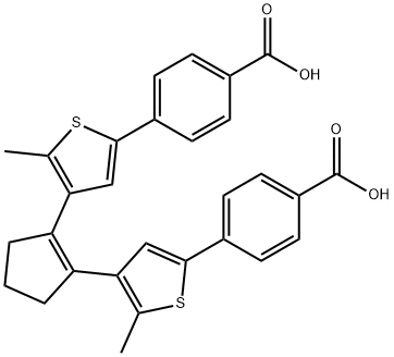 4,4'-(4,4'-(cyclopent-1-ene-1,2-diyl)bis(5-methylthiophene-4,2-diyl))-dibenzoic acid 구조식 이미지