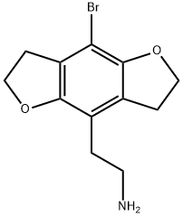 Benzo[1,2-b:4,5-b']difuran-4-ethanamine, 8-bromo-2,3,6,7-tetrahydro- Structure