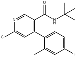 3-Pyridinecarboxamide, 6-chloro-N-(1,1-dimethylethyl)-4-(4-fluoro-2-methylphenyl)- Structure