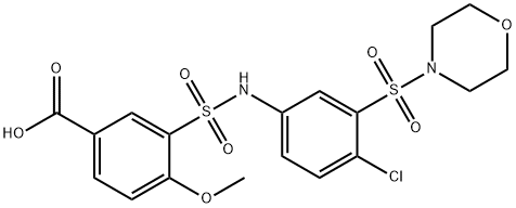 3-{[4-chloro-3-(morpholine-4-sulfonyl)phenyl]sulfamoyl}-4-methoxybenzoic acid Structure