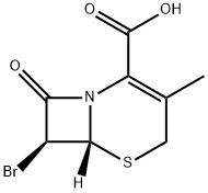 5-Thia-1-azabicyclo[4.2.0]oct-2-ene-2-carboxylic acid, 7-bromo-3-methyl-8-oxo-, (6R,7S)- 구조식 이미지