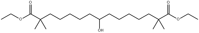 Pentadecanedioic acid, 8-hydroxy-2,2,14,14-tetramethyl-, 1,15-diethyl ester Structure