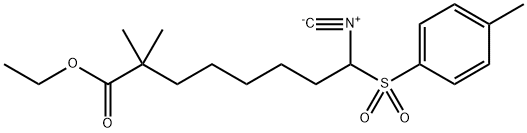 Octanoic acid, 8-isocyano-2,2-dimethyl-8-[(4-methylphenyl)sulfonyl]-, ethyl ester Structure