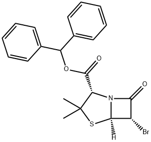 (2S,5R,6S)-6-bromo-3,3-dimethyl-7-oxo-4-thia-1-azabicyclo[3.2.0]heptane-2-carboxylic acid Diphenylmethyl Ester Structure