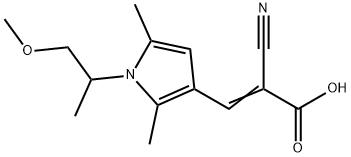 2-Propenoic acid, 2-cyano-3-[1-(2-methoxy-1-methylethyl)-2,5-dimethyl-1H-pyrrol-3-yl]- Structure